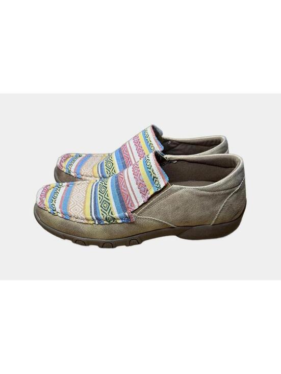 Roper Shoes - Roper Slip-On Shoes Women's Size 8 Beige Multicolor Aztec Print Comfort Casual